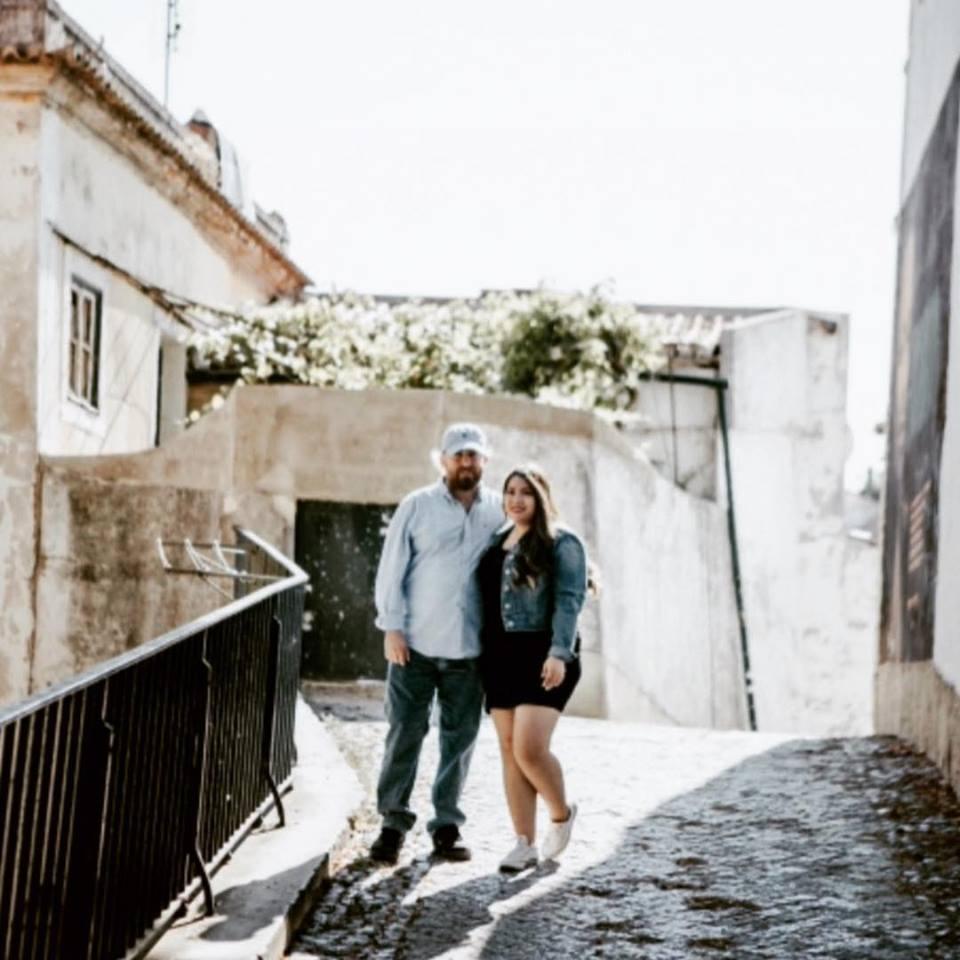 This is one of our favorite pictures together. This was taken in Lisban, Portugal and we really loved this moment.