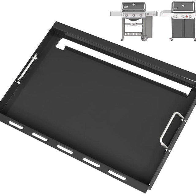 6788 Full Size Griddle for Weber GS4 Genesis II 300 Series Gas Grills, Flat Top Grill Griddle Insert with Handles for Weber Genesis II E310 E330 S315 EX315 SX335 EX335 Series Gas Grill, Carbon Steel
