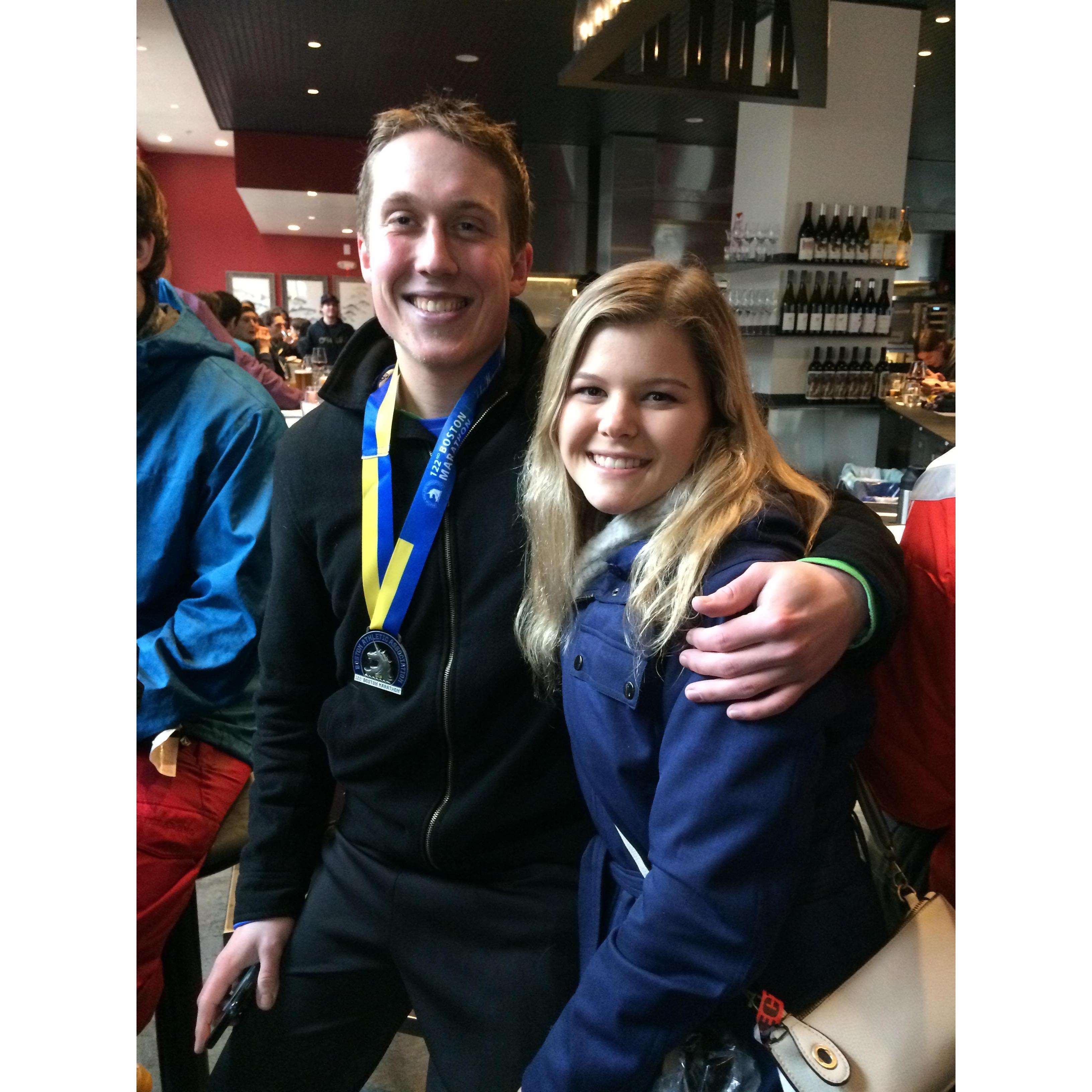 AJ after he ran the Boston Marathon!