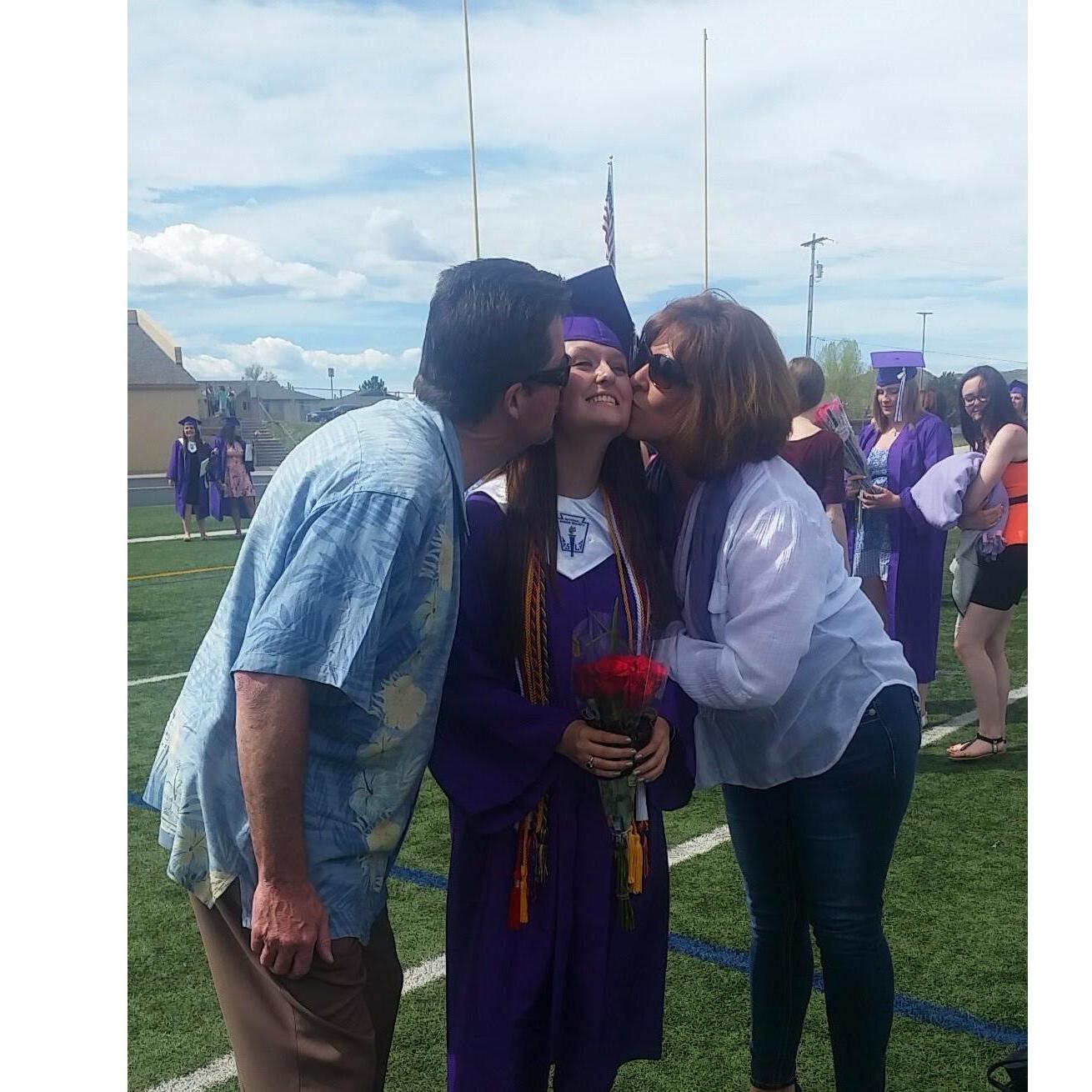 Darrell, Mallory and her step-mom (Karen) at Mallory's high school graduation