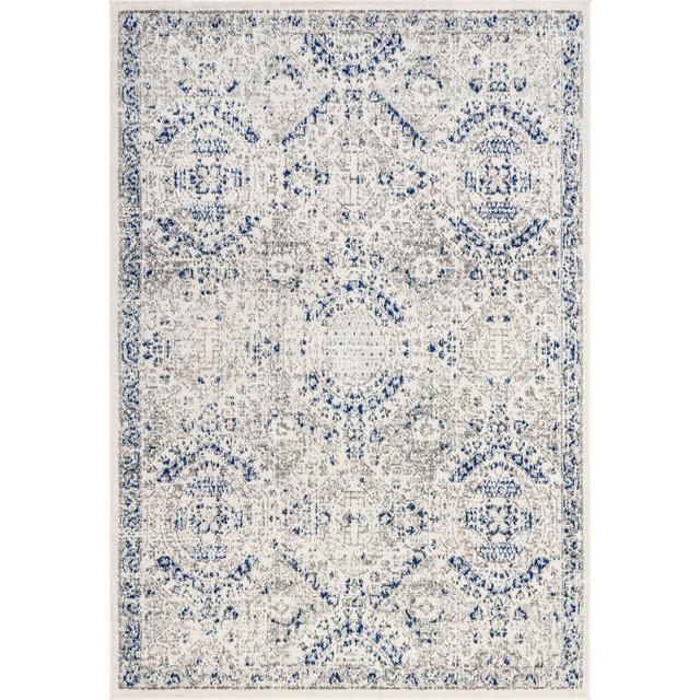 Nuloom Minta Medallion 5x7 Area Rug for Living Room Bedroom Dining Room Kitchen, Blue/Off White