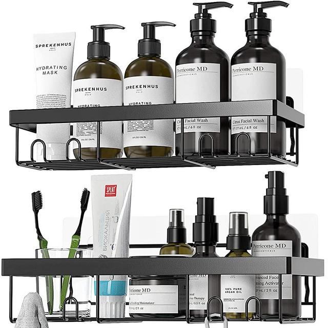  Moforoco Adhesive Shower Caddy Organizer, Hanging Suction Black  Shower Shelves Rack, Inside Shower Holder, Bathroom Decor Organization  Storage Accessories Gadgets, Home Household Essentials : Home & Kitchen