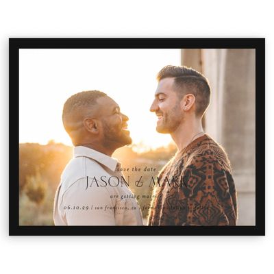 Black Wedding Digital Save the Date - Reinette Landscape