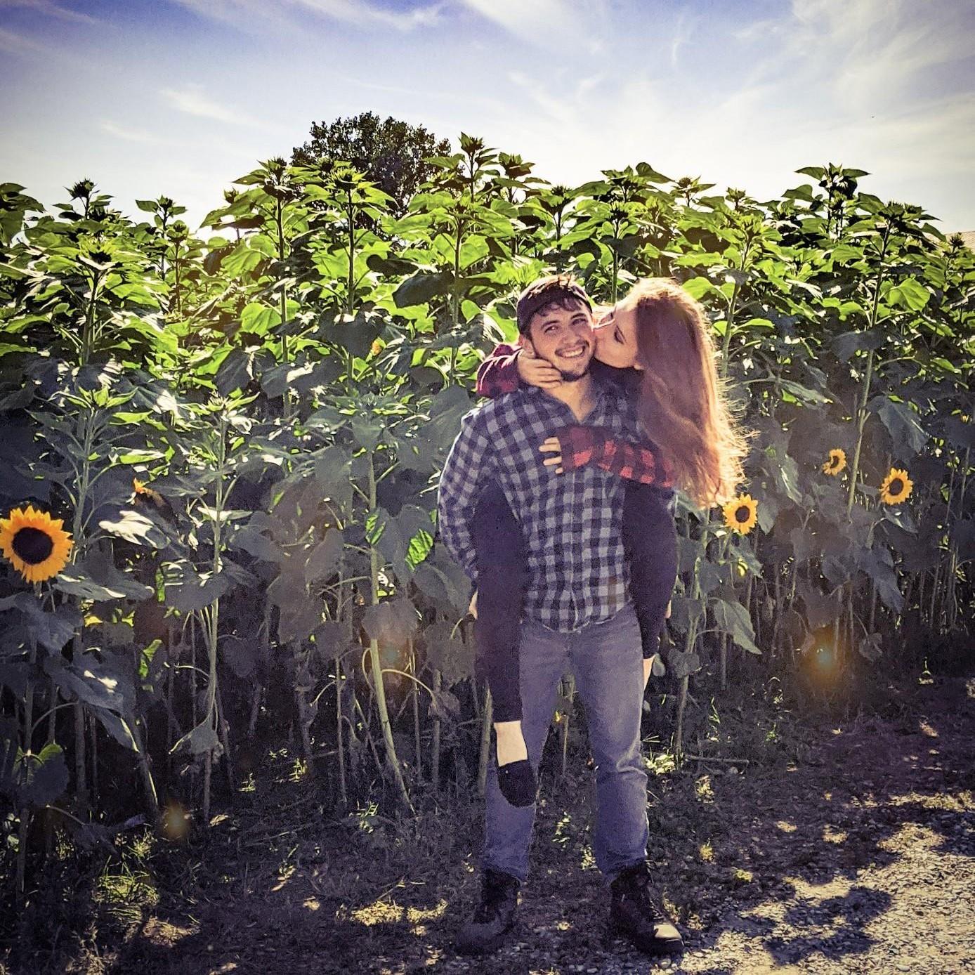 In the sunflower patch with the love of my life