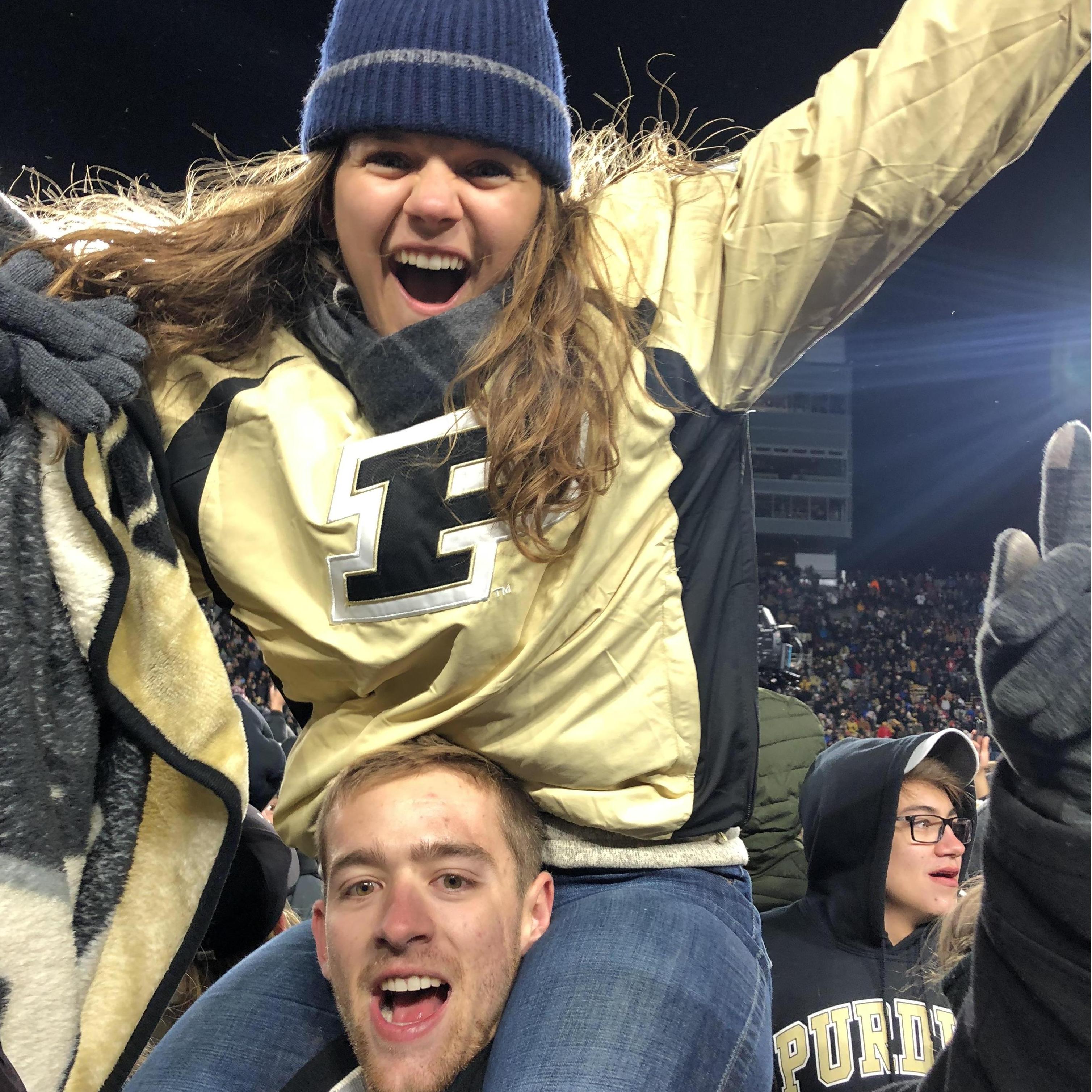 Purdue upsets Ohio State 49-20 in Kristin's first Purdue football game (Greatest. Game. Ever.)