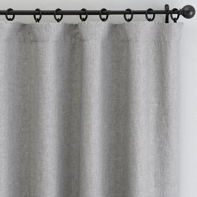 Custom Belgian Flax Linen Curtain, Flagstone, 42 x 131"
