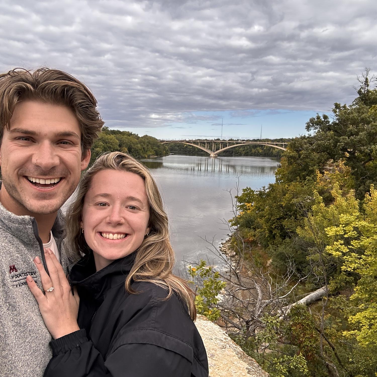 Engagement day! 9/7/25. Mark brought Claire to one of their fav coffee sipping spots in MSP. Claire was actually suprised which is notable because if you know Mark, he is very excitable :)
