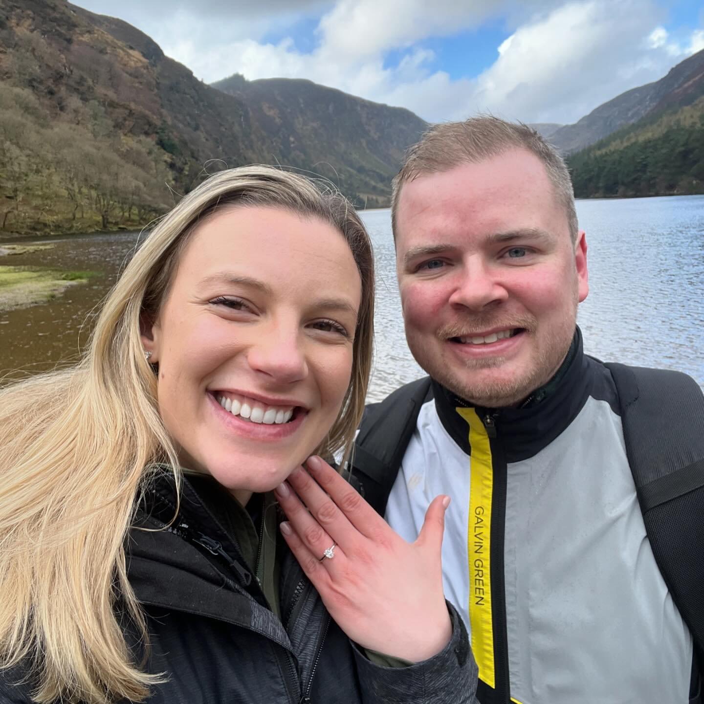 Moments after Graeme proposed at Glendalough