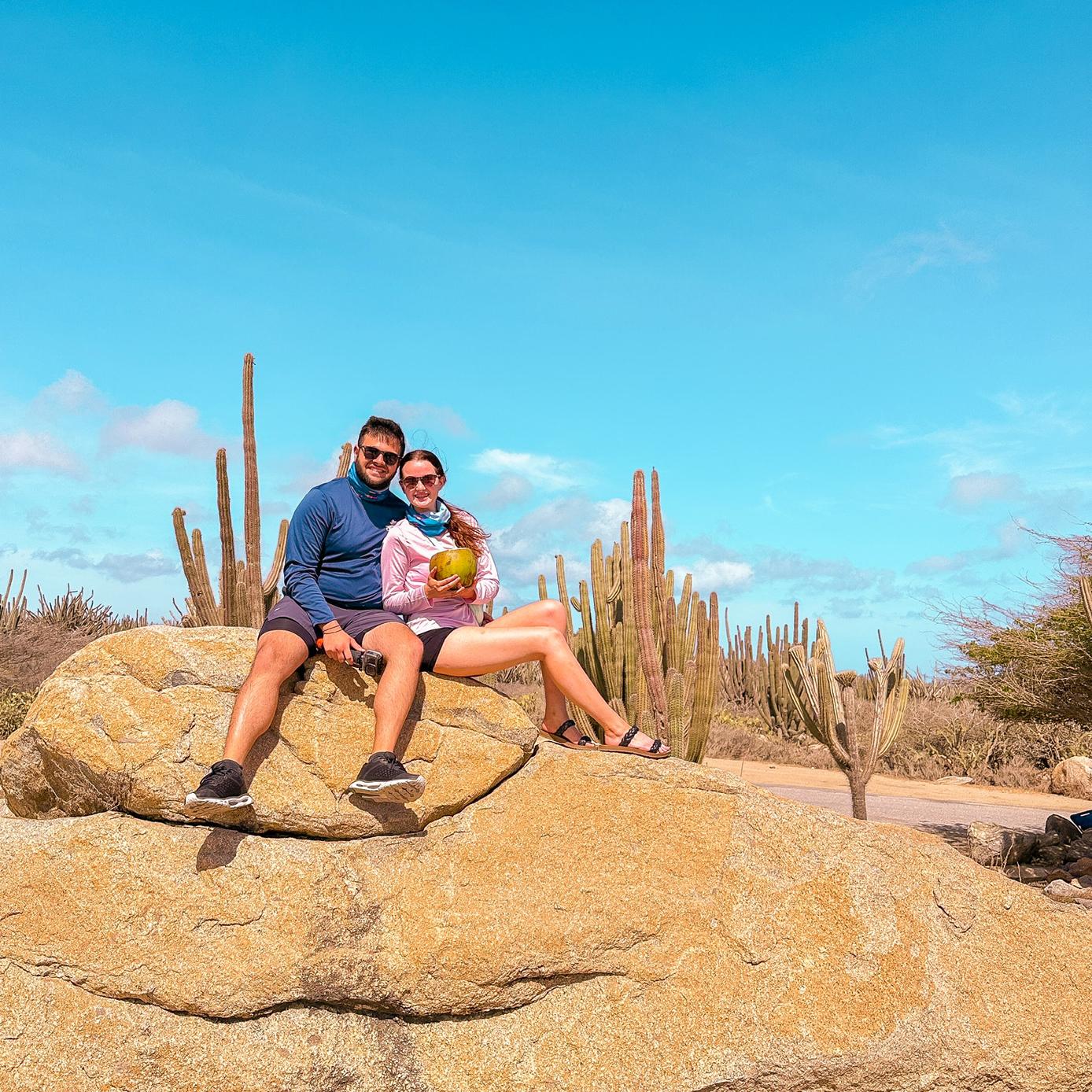 Visiting the desert in Aruba.