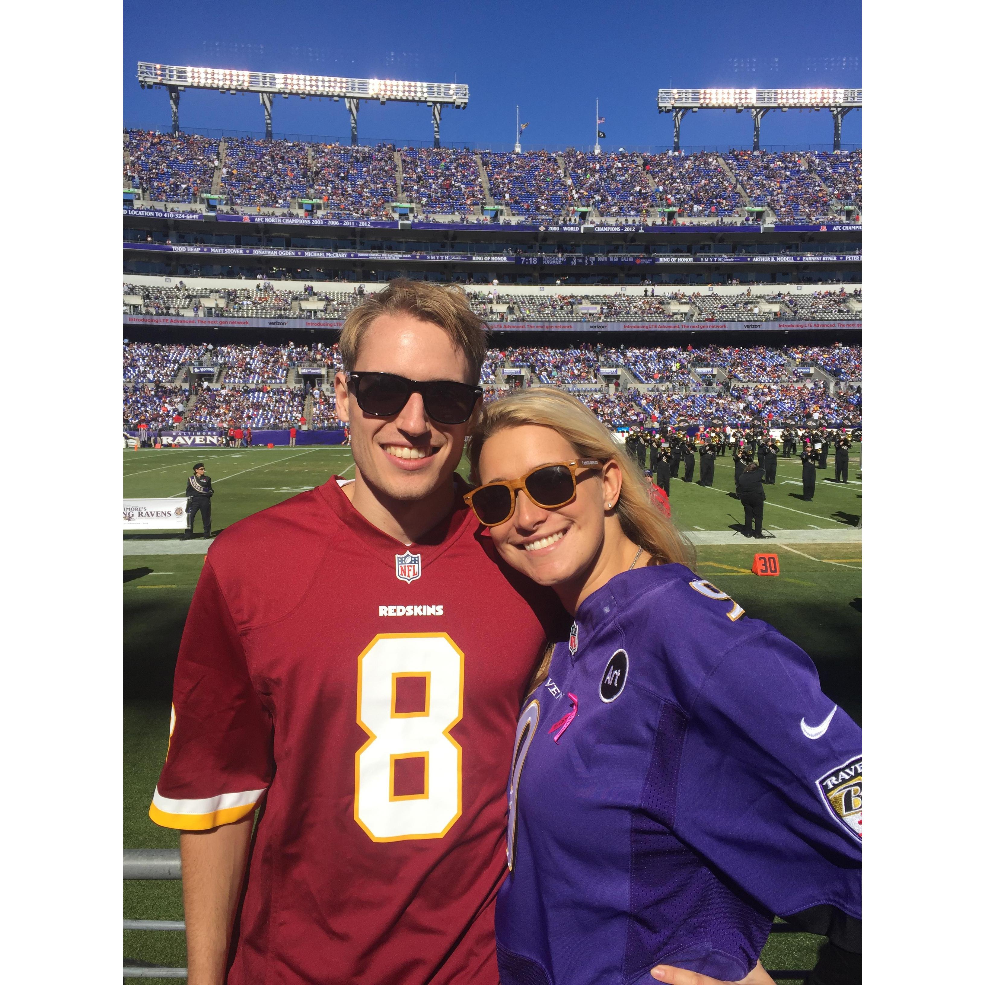 Ben and Maggie's first Redskins and Ravens game - October 2016