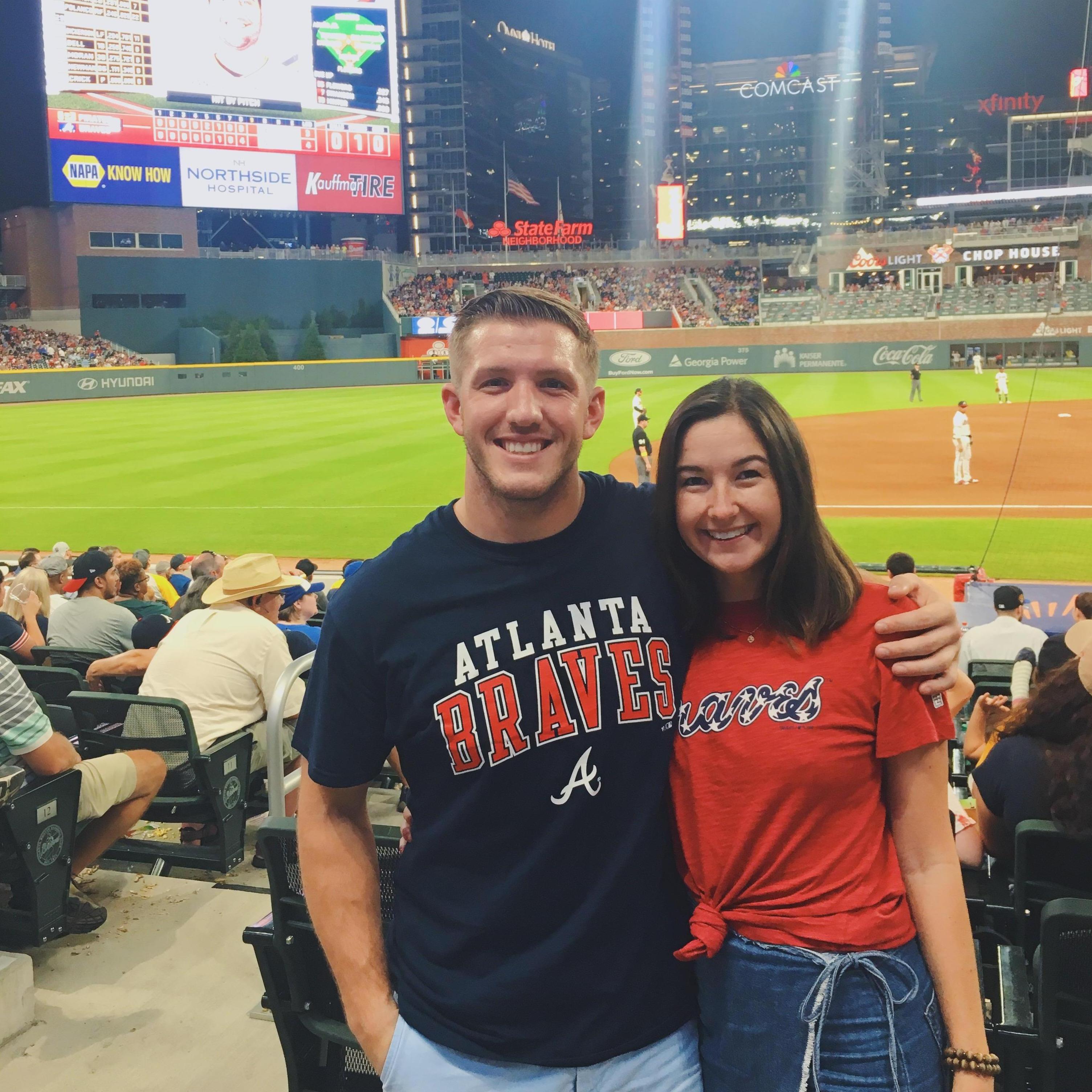 6-month anniversary celebrated at the Braves game in Atlanta, GA (we were there with Kaley's family visiting her brother, Hudson)