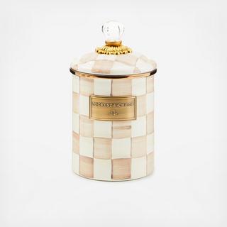 Mocha Check Canister