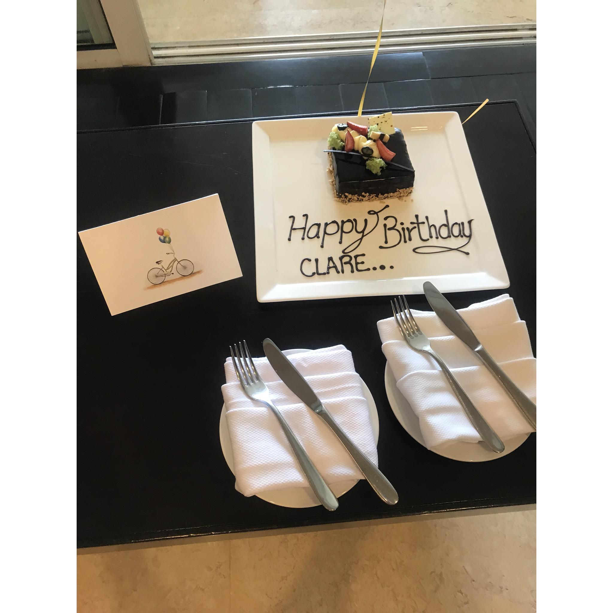 Our concierge did this for my birthday! So nice