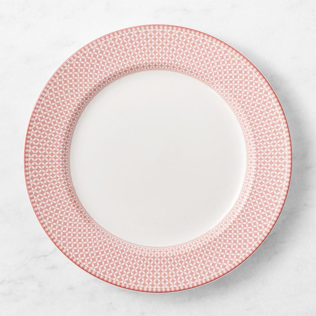English Floral Geo Charger, Set of 8, Pink