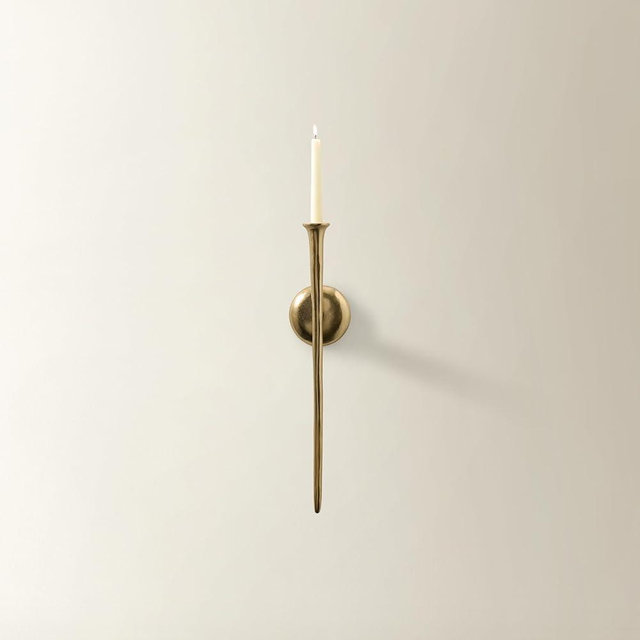 Z Gallerie 1Pc Aspar Wall Candle Sconce, Modern Candle Holder with Elegant Hook Design, Versatile Decorative Lighting for Indoor Wall Decor and Ambiance Setting, Gold (Candle Not Included)