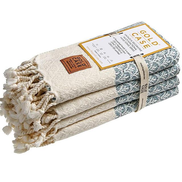 White Classic Luxury Hand Towels for Bathroom-Hotel-Spa-Kitchen-Set -  Circlet Egyptian Cotton - 16x30 Inches - Set of 6 (Lavender)