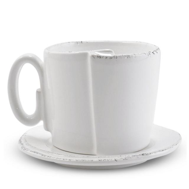 VIETRI Lastra White Cup & Saucer