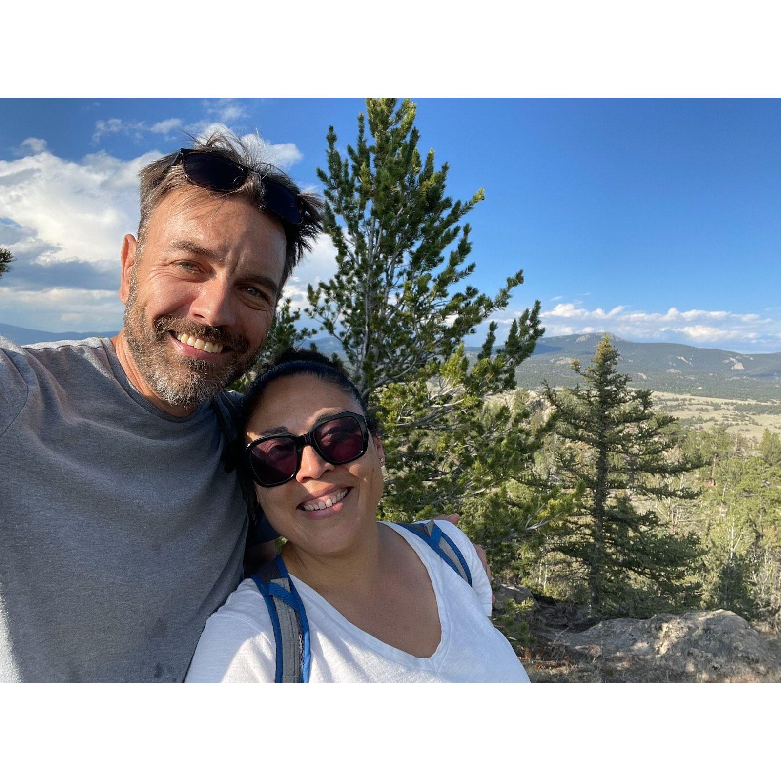 This was right after Ben proposed to me at a spot overlooking the area where are cabin is located.