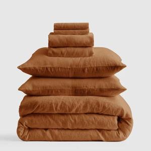 Deluxe Linen Duvet Bundle | Quince in Terracotta