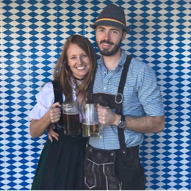 Enjoying our first of many annual Oktoberfest parties