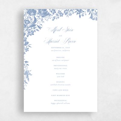 White Wedding Program - Heloise