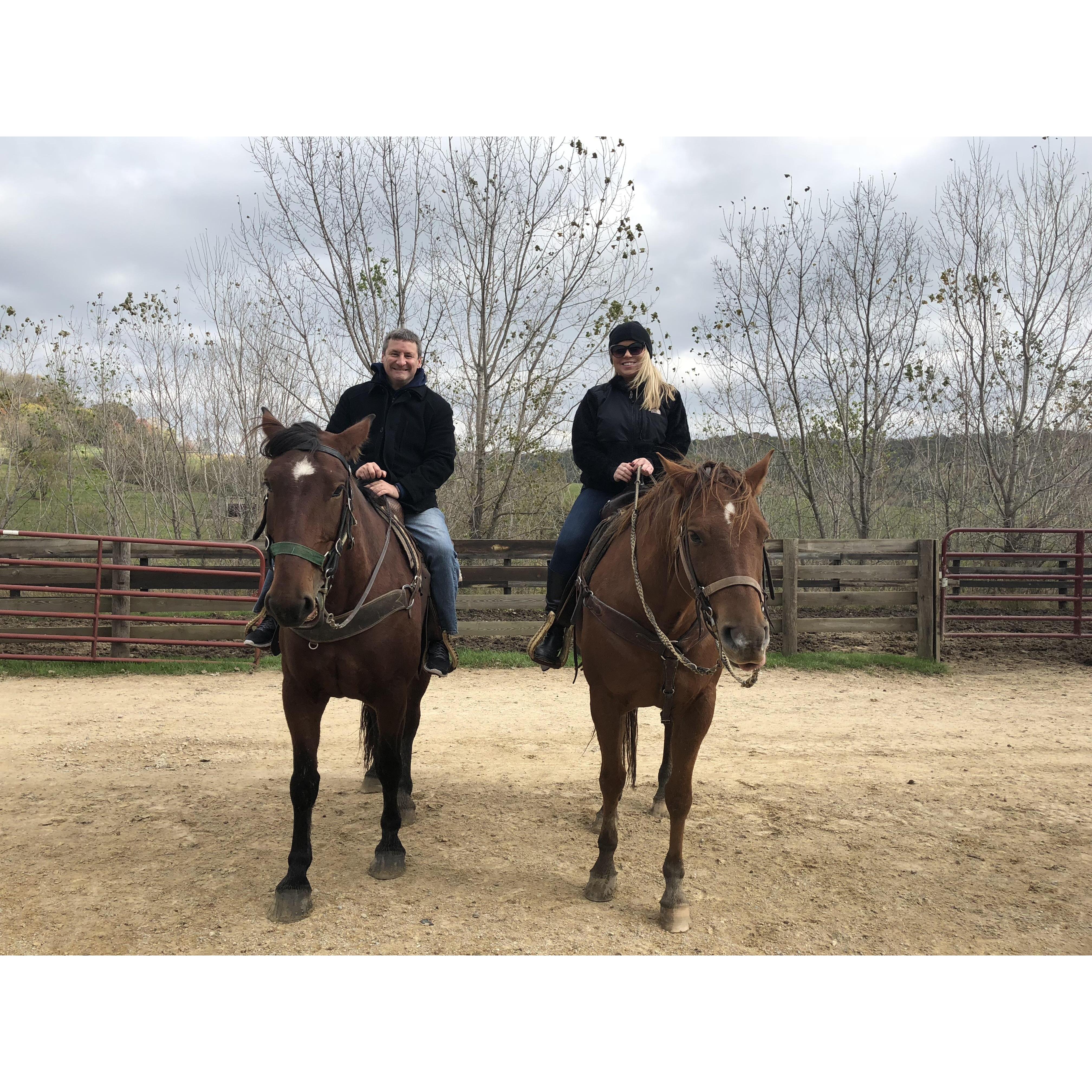 Our horses Prince and Whalen in Galena!