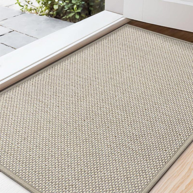 Color&Geometry Door Mat 22.6" x31.5, Front Door Mat Indoor Rugs for Entryway, Non Slip Washable Low-Profile Inside Door Mat, Entry Mat Entry Rug Door Mat Indoor Entrance, Khaki (Rolled-up NO Creases)