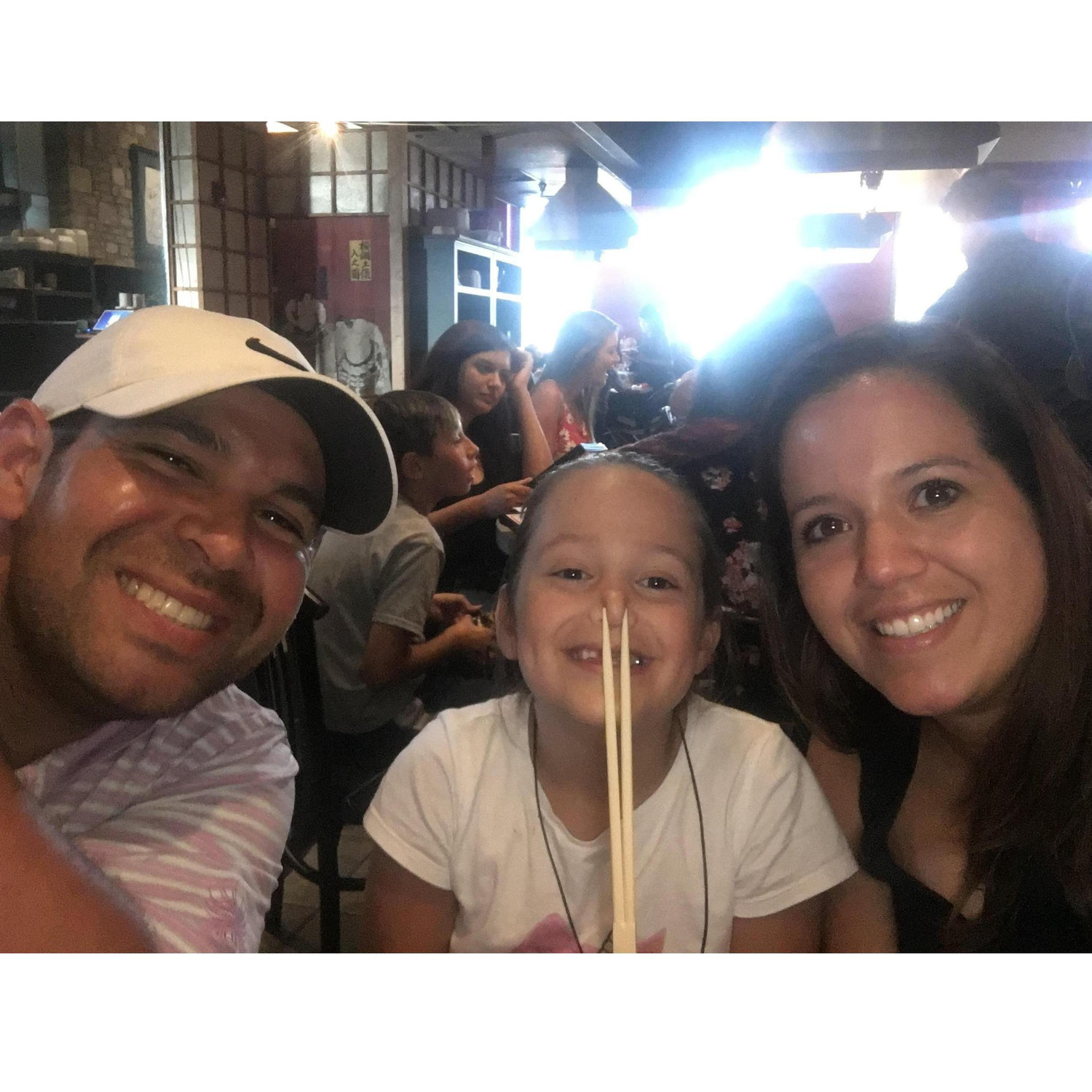 We spent the day with our niece, Sofia, hanging out at the hibachi grill.