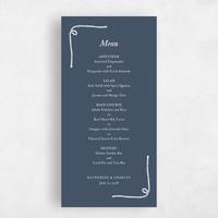 Blue Wedding Menu - Providence