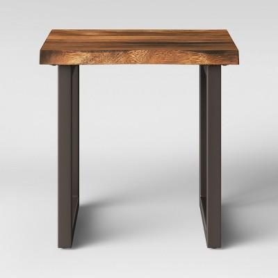 Thorald Wood Top End Table With Metal Legs Brown - Project 62™