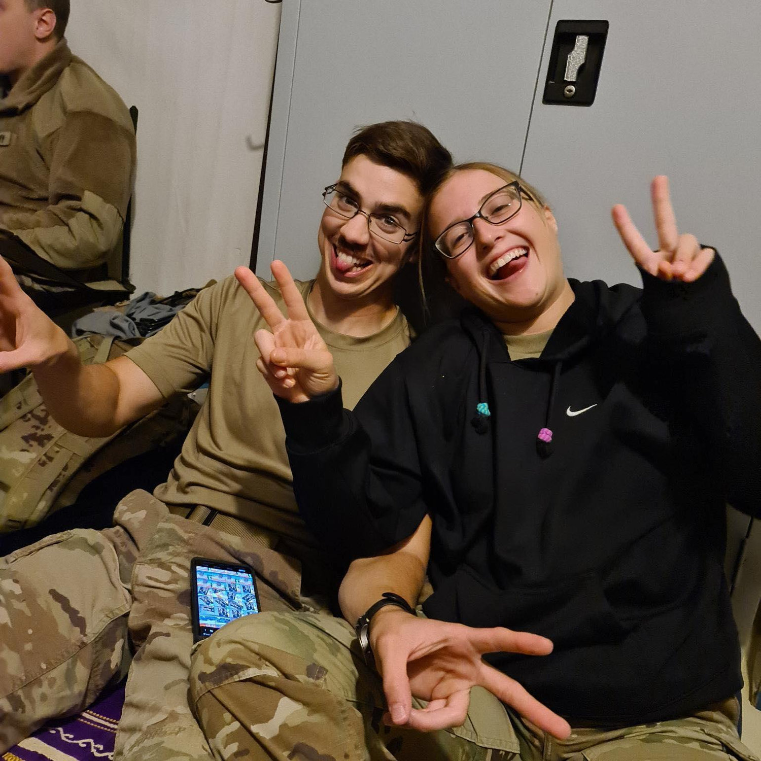 Our very first picture together! Right before we took off and headed back home after our deployment together.