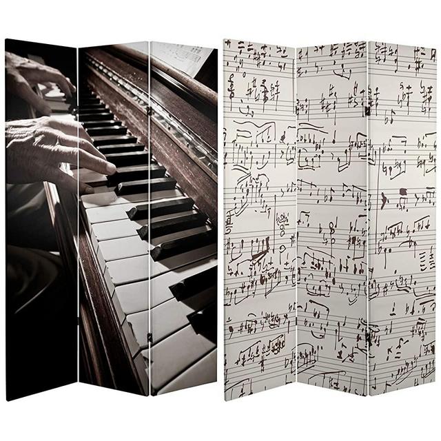 Oriental Furniture 6 ft. Tall Double Sided Music Canvas Room Divider