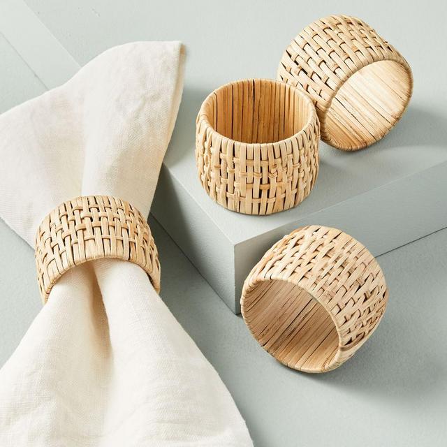 Rattan Napkin Rings, Set of 4