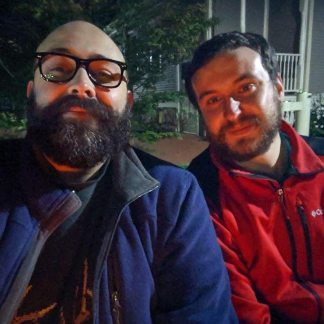 Lovers by firelight at a Museum function where Zach used to work