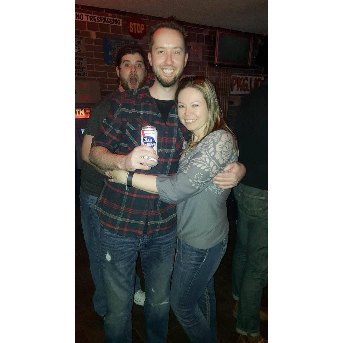 One of the greatest things to come out of Zappos - Mike Jennison! The guy Amy's hugging, not the photo bomber in the back!