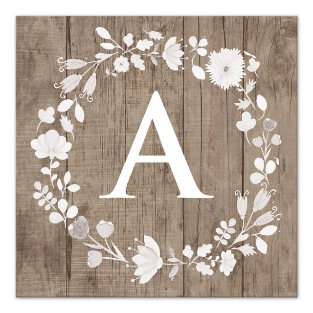 Floral Letter Canvas Wall Art