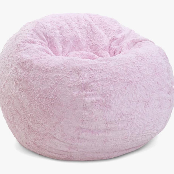 Pink Bean Bag - Full - Faux Fur