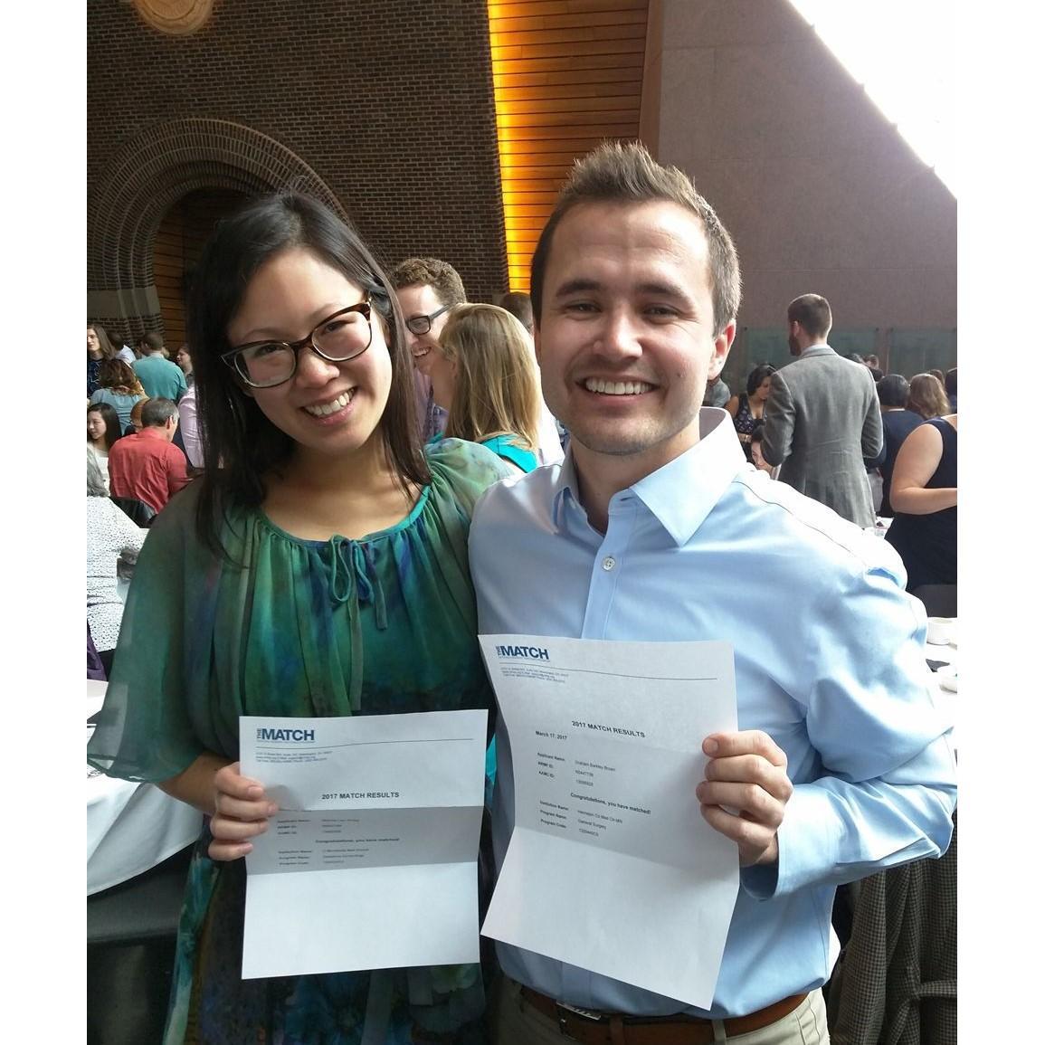 Couples matching and getting our first choice on Match day, March 17th, 2017!