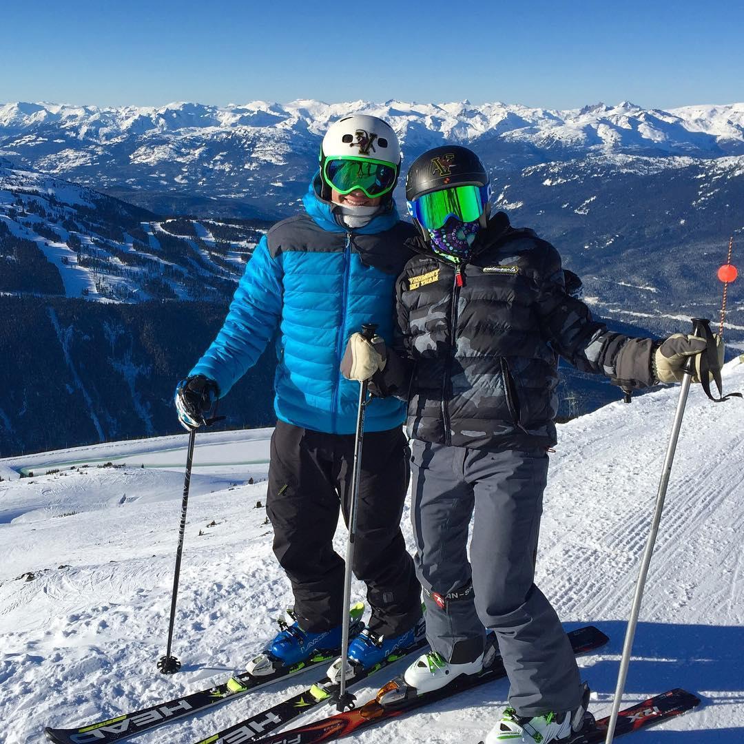 MK's first time alpine skiing in Whistler, British Columbia.