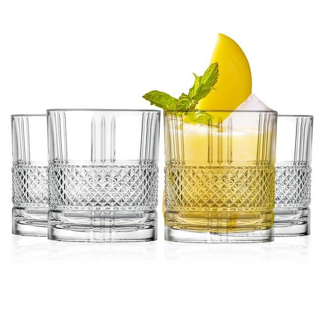 Barski Whiskey Glasses - Double Old Fashioned Rocks Glass - Set of 4 Lowball Tumbler - DOF Crystal Glass Tumblers - For Scotch - Bourbon - Water - Beverage - Drinking Glasses - 11 oz - Made in Europe