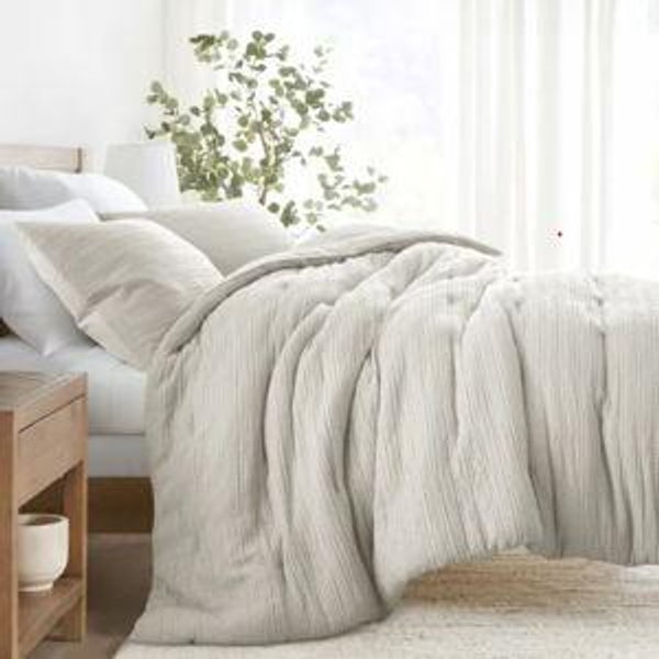 Shade-Dune, Size-Queen, Waffle Textured Down Alternative Comforter Set | Linens & Hutch
