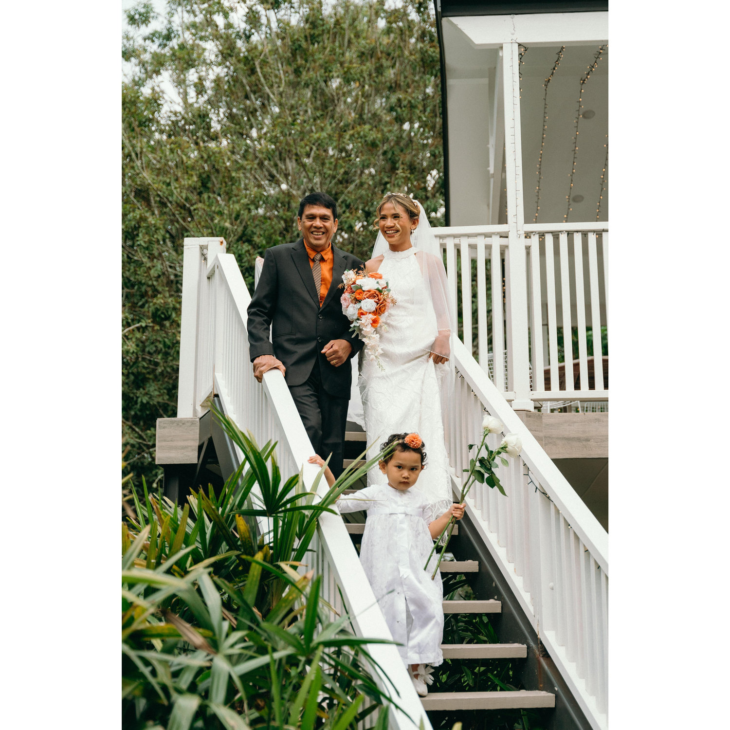 Walking down the aisle with Pa, and the 4 little midgets
