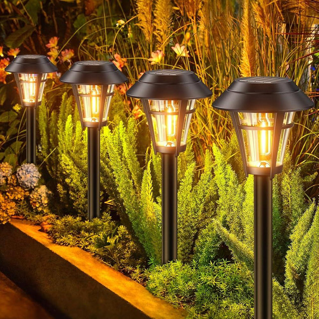 ENSLI Solar Pathway Lights Outdoor, 10 Pack Solar Lights Outdoor Waterproof, Auto On/Off Solar Powered Garden Landscape Path Lights, Outdoor Solar Lights for Outside Yard Lawn Patio Walkway Driveway