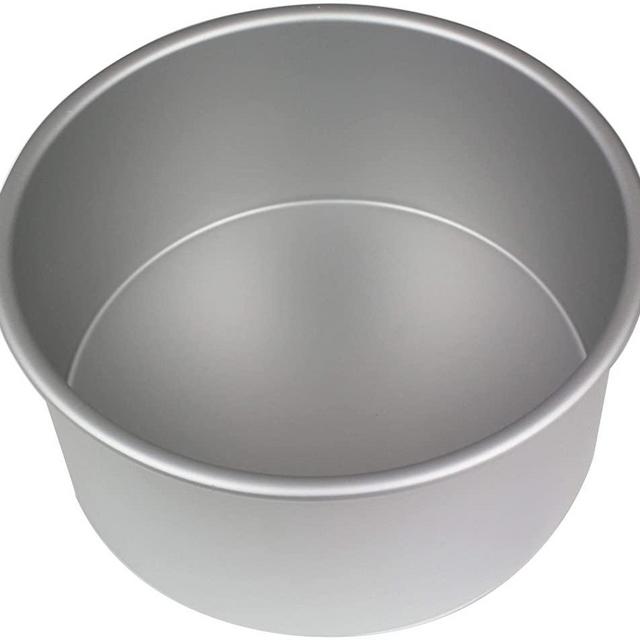 PME RND084 Anodized Aluminum Round Cake Pan, 8 x 4-Inch Deep