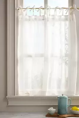 Lena Sheer Woven Café Curtains, Set of 2