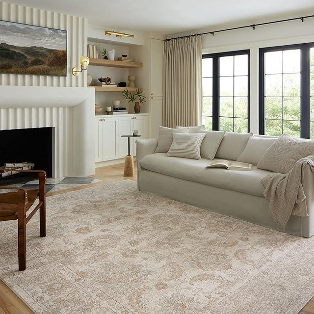 Loloi II Odette Collection ODT-03 Ivory/Beige 6'-7" x 9'-6" Area Rug