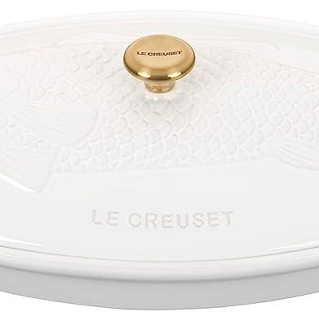 Le Creuset Heritage Stoneware Oval Fish Baker, 1.7qt, White