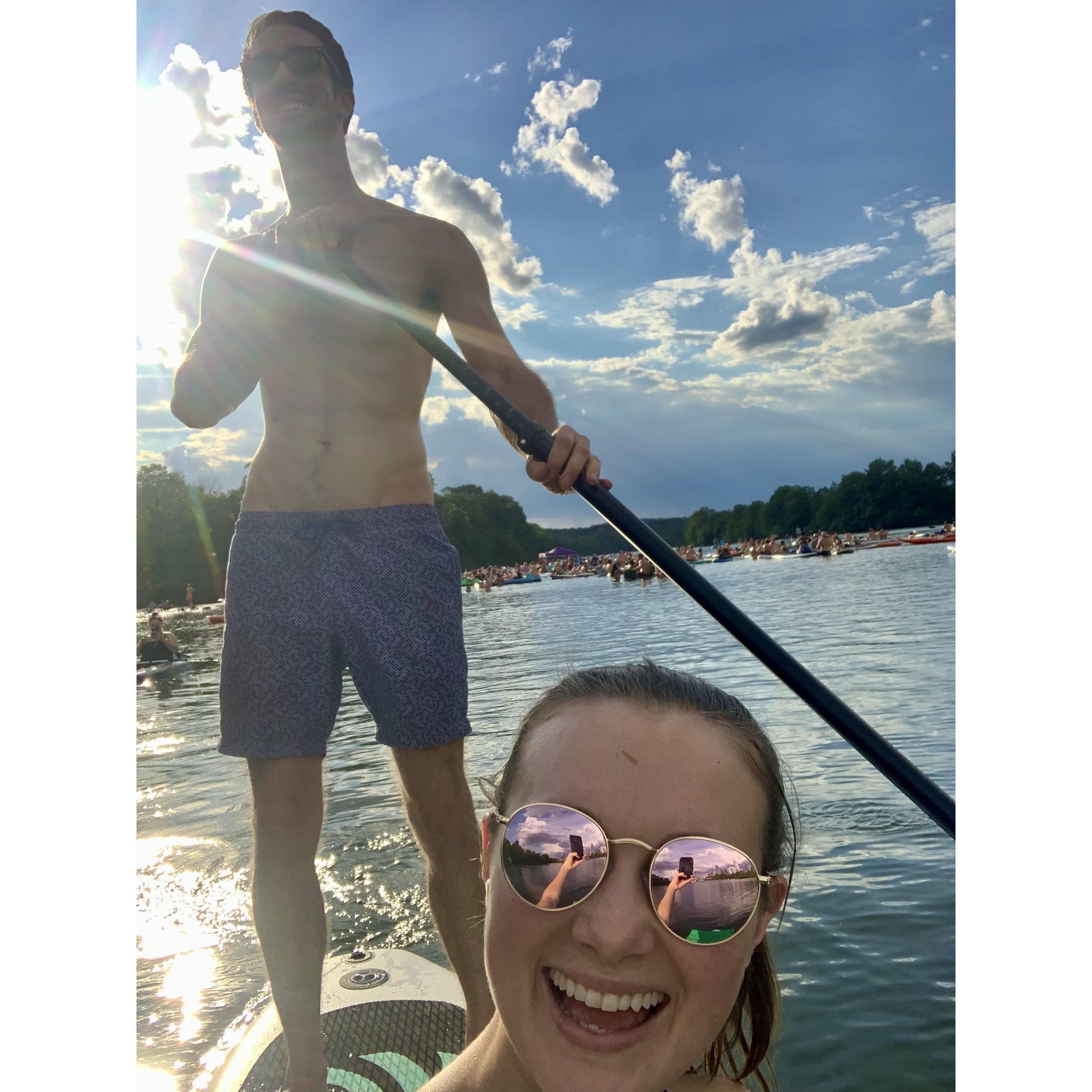 In 2020 they moved to Austin, TX. They love paddleboarding on the river, hiking the greenbelt (so many cool bugs!), and dance parties with their friends.