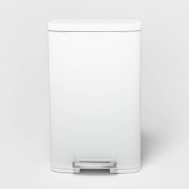 45L Rectangle Step Trash Can White - Made By Design™