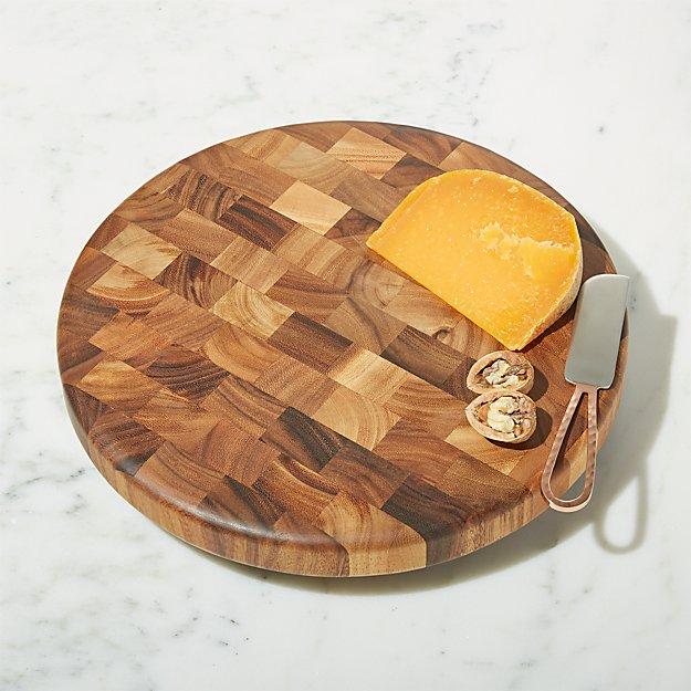 Crate and Barrel Round End-Grain Cutting Board